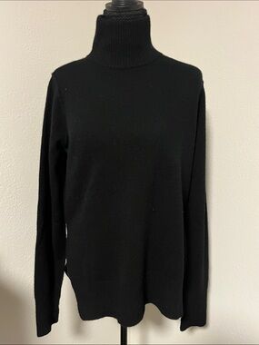 Line 100% Cashmere Black Turtleneck Sweater - Medium